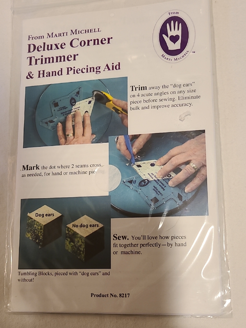 Template Quilting, Sewing Deluxe Corner Trimmer & Hand Piecing Aid 8217